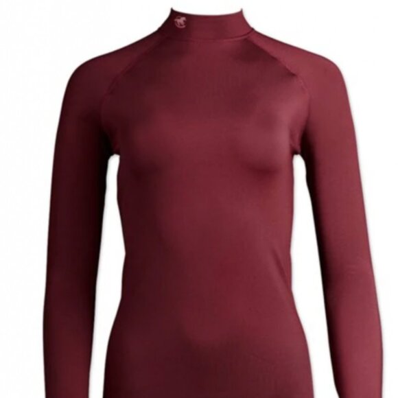 Piper Winter Essentials Baselayer Mock Neck Long Sleeve Top by SmartPak - Merlot - Picture 1 of 6